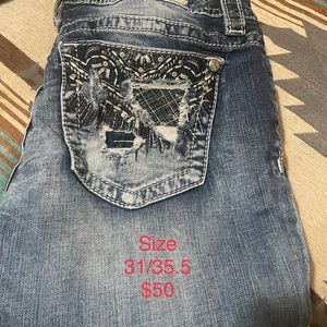 Miss Me Jeans…… Bootcut size 31/ 35